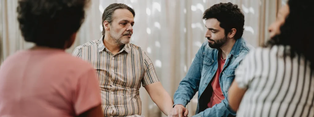 Compassionate therapist guiding recovery in emergency mental health setting.